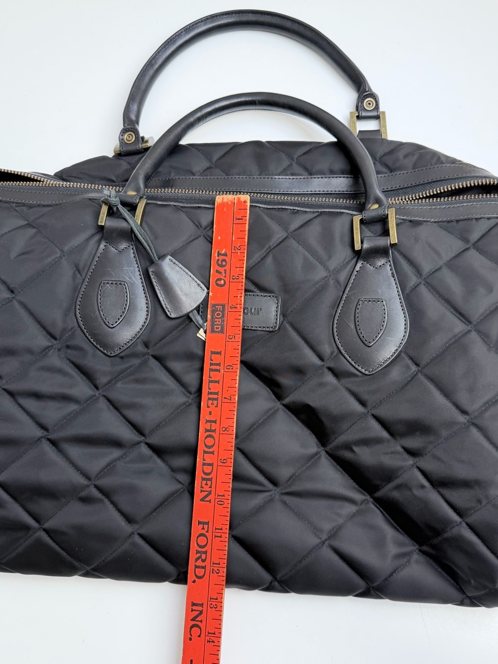 Barbour Weekender Unisex Tote Bag Duffel Black NO Long Strap - Picture 10 of 12